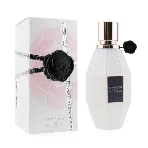 Bottle of Flowerbomb Dew Eau de Parfum featuring elegant floral and fruity fragrance notes