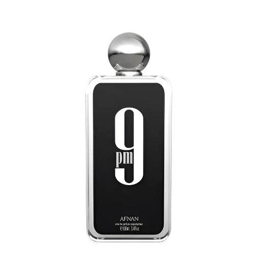 Afnan 9PM Eau De Parfum men's fragrance bottle with fresh fruit and warm vanilla scent notes