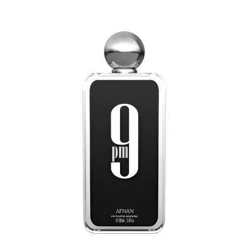 Afnan 9PM Eau De Parfum men's fragrance bottle with fresh fruit and warm vanilla scent notes