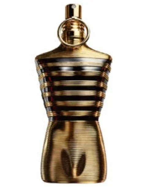 Jean Paul Gaultier Le Male Elixir men’s parfum bottle with amber fougere fragrance notes