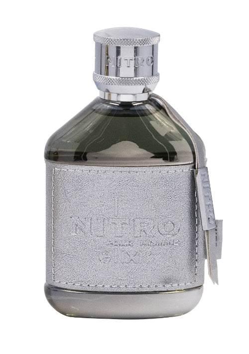 Dumont Nitro Elixir Extrait de Parfum bottle with citrus, spice, and amber notes packaging