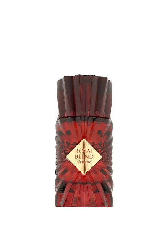 Royal Blend Sequoia extrait fragrance bottle with notes of raspberry, cognac, rose, moss, praline, oak, and sandalwood