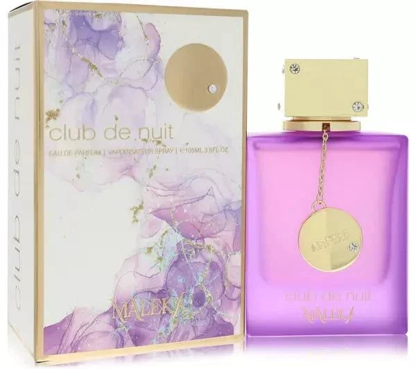 Armaf Club De Nuit Maleka perfume bottle with floral-fruity fragrance notes and elegant design