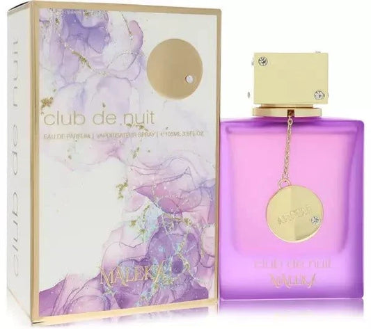 Armaf Club De Nuit Maleka perfume bottle with floral-fruity fragrance notes and elegant design