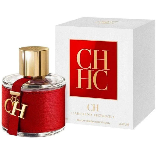 Bottle of Carolina Herrera CH women's Eau de Toilette with elegant oriental floral notes