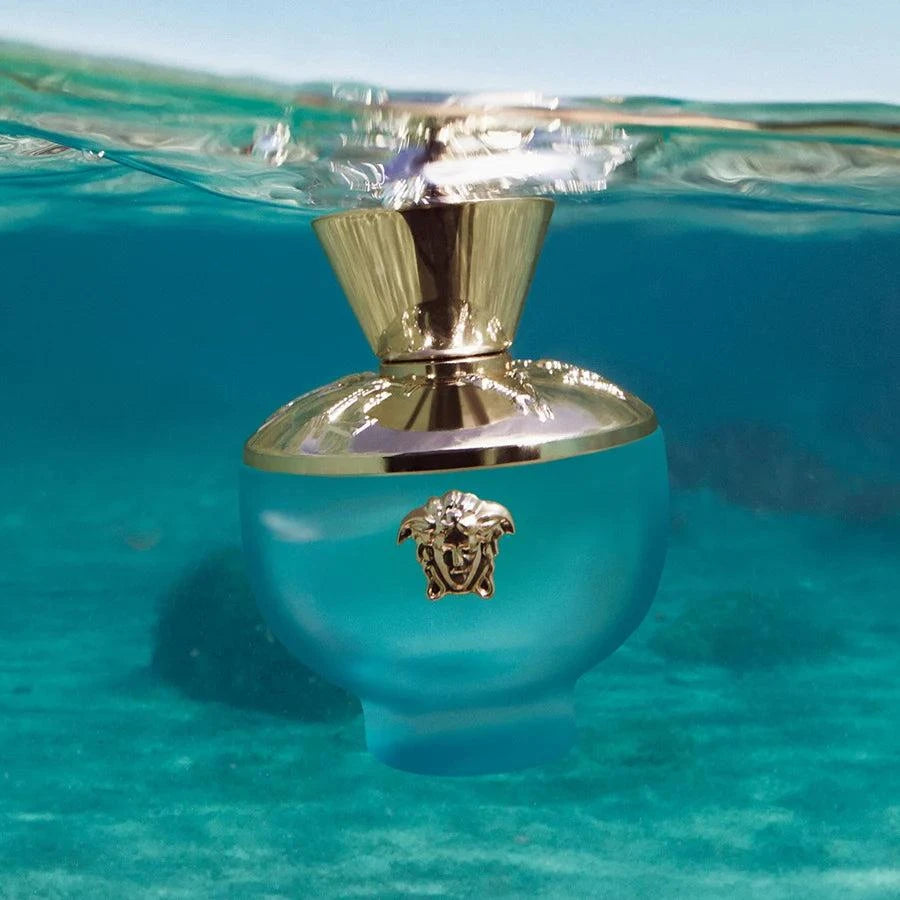 Versace Dylan Turquoise women's fresh fruity musky fragrance bottle with lemon and guava notes