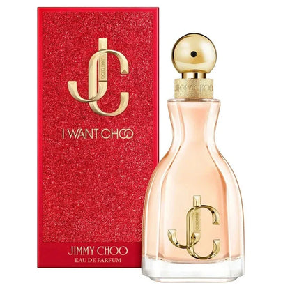 Jimmy Choo I Want Choo women's fragrance bottle with floral and fruity notes on elegant background