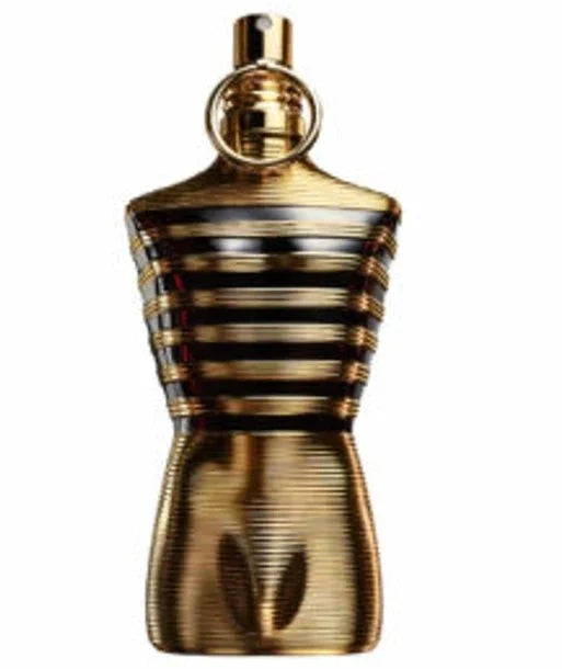 Jean Paul Gaultier Le Male Elixir men’s parfum bottle with amber fougere fragrance notes