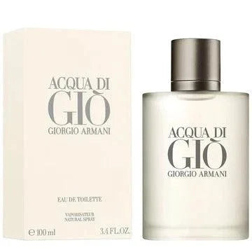 Giorgio Armani Acqua Di Gio men's fragrance bottle with fresh aquatic notes and woody base