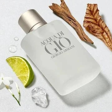 Bottle of Giorgio Armani Acqua Di Gio men's fragrance with fresh aquatic and woody notes