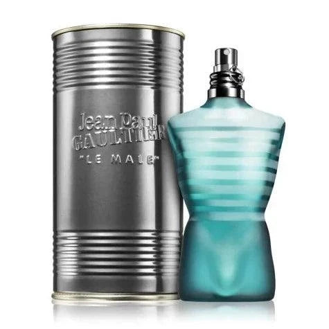 Jean Paul Gaultier Le Male Eau de Toilette bottle with iconic masculine design and fresh aromatic fragrance notes