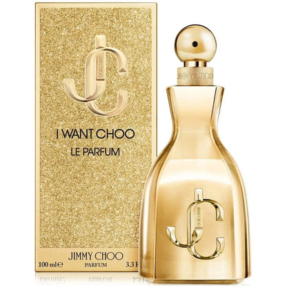 Jimmy Choo I Want Choo Le Parfum women's fragrance bottle with amber floral woody scent ingredients