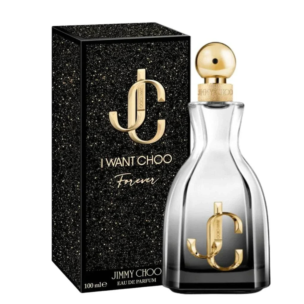 Jimmy Choo I Want Choo Forever women's fragrance bottle with floral fruity gourmand scent elements